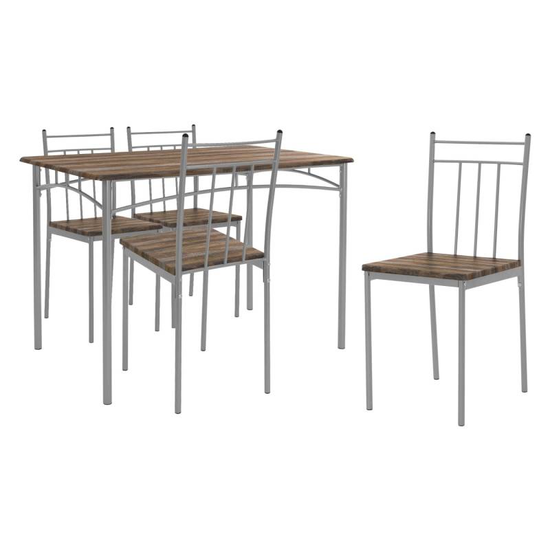 ML-Design Essgruppe Set 5-Tlg Esstisch mit 4 Stühlen Treibholz für 4 Personen von ML-Design