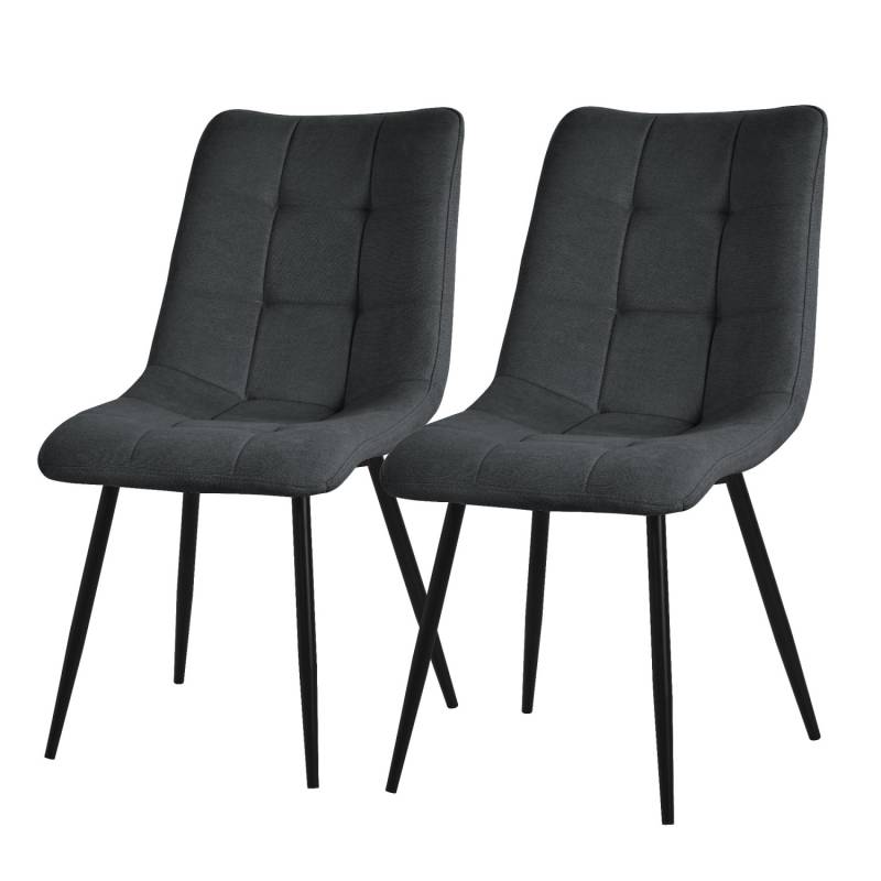 ML-Design Esszimmerstühle 2Er Set Anthrazit mit Stoffbezug mit Rückenlehne von ML-Design