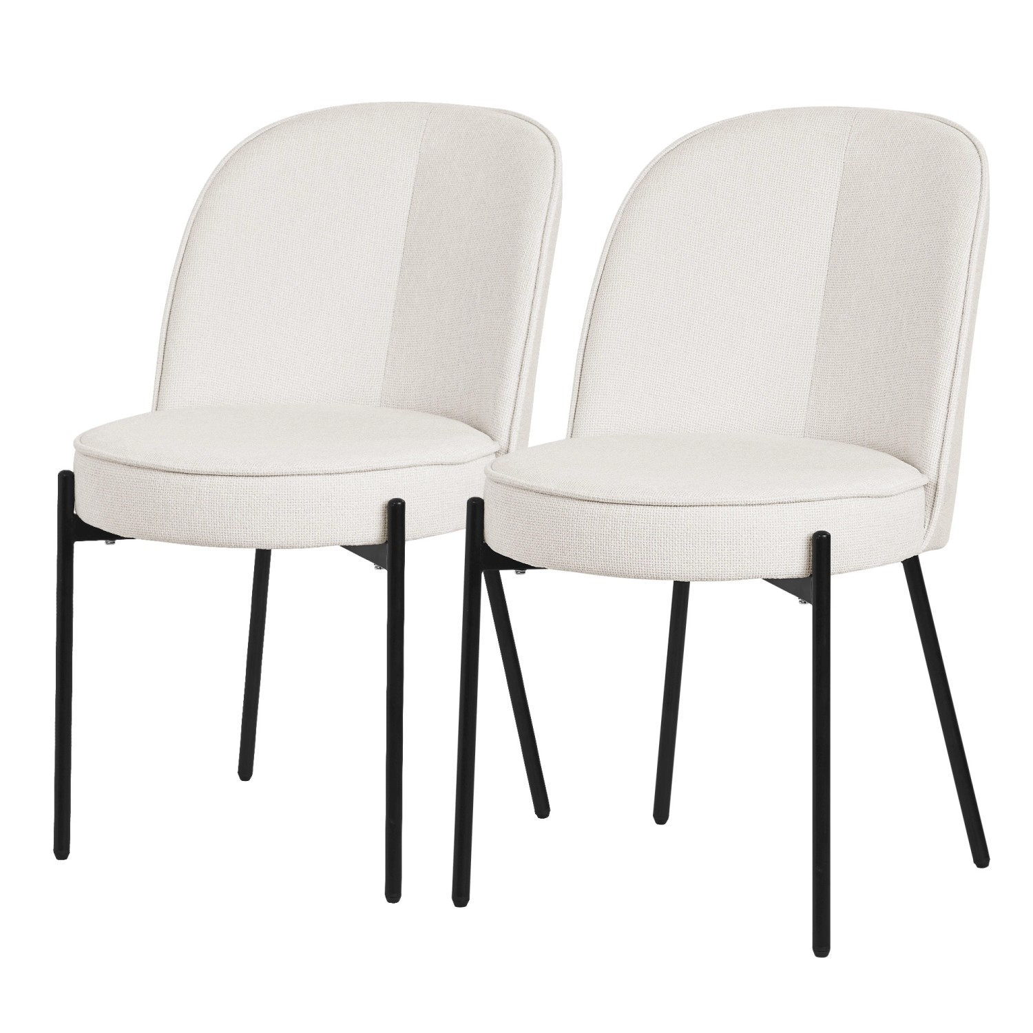 ML-Design Esszimmerstühle 2Er Set Beige mit Metallbeine und Stoffbezug ML-Design Esszimmerstühle 2Er Set Beige mit Metallbeine und Stoffbezug von ML-Design