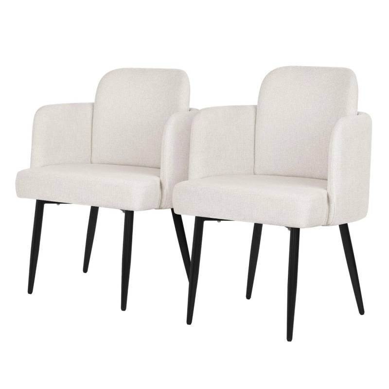 ML-Design Esszimmerstühle 2Er Set Beige mit Stoffbezug und Armlehne ML-Design Esszimmerstühle 2Er Set Beige mit Stoffbezug und Armlehne von ML-Design