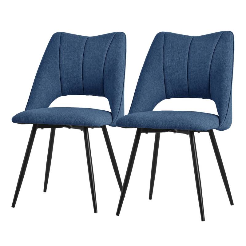 ML-Design Esszimmerstühle 2Er Set Blau aus Stoffbezug mit Rückenlehne von ML-Design