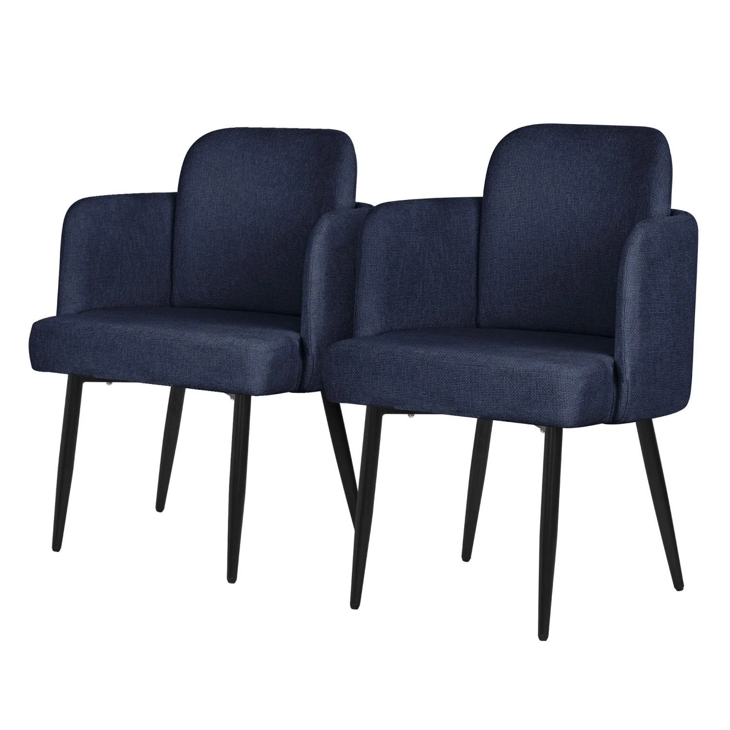 ML-Design Esszimmerstühle 2Er Set Dunkelblau mit Stoffbezug & Armlehne ML-Design Esszimmerstühle 2Er Set Dunkelblau mit Stoffbezug & Armlehne von ML-Design