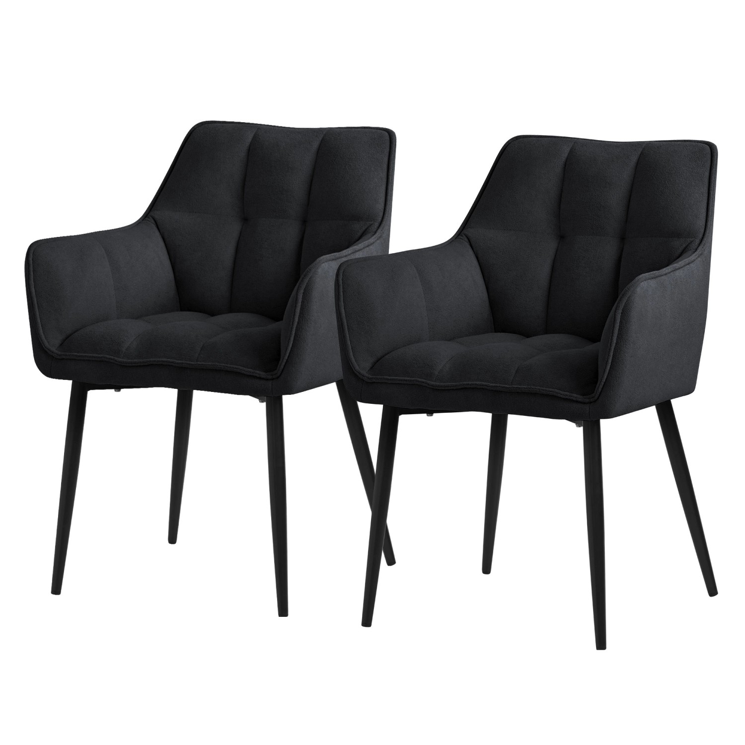 ML-Design Esszimmerstühle 2Er Set Frotteestoff Schwarz Dickem Gepolsterter Sitz ML-Design Esszimmerstühle 2Er Set Frotteestoff Schwarz Dickem Gepolsterter Sitz von ML-Design