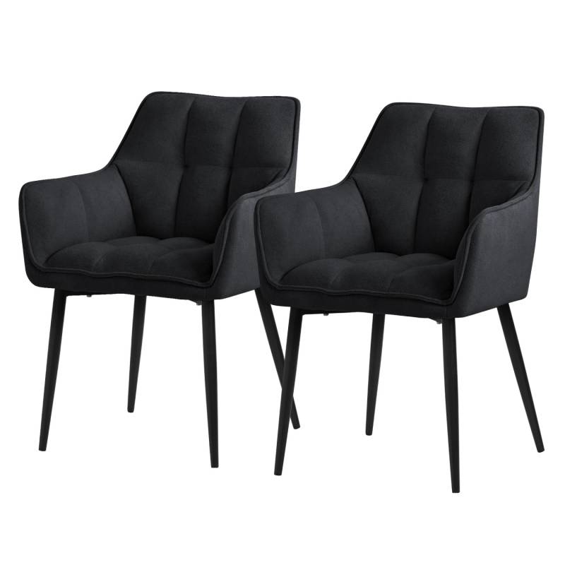 ML-Design Esszimmerstühle 2Er Set Frotteestoff Schwarz Dickem Gepolsterter Sitz ML-Design Esszimmerstühle 2Er Set Frotteestoff Schwarz Dickem Gepolsterter Sitz von ML-Design