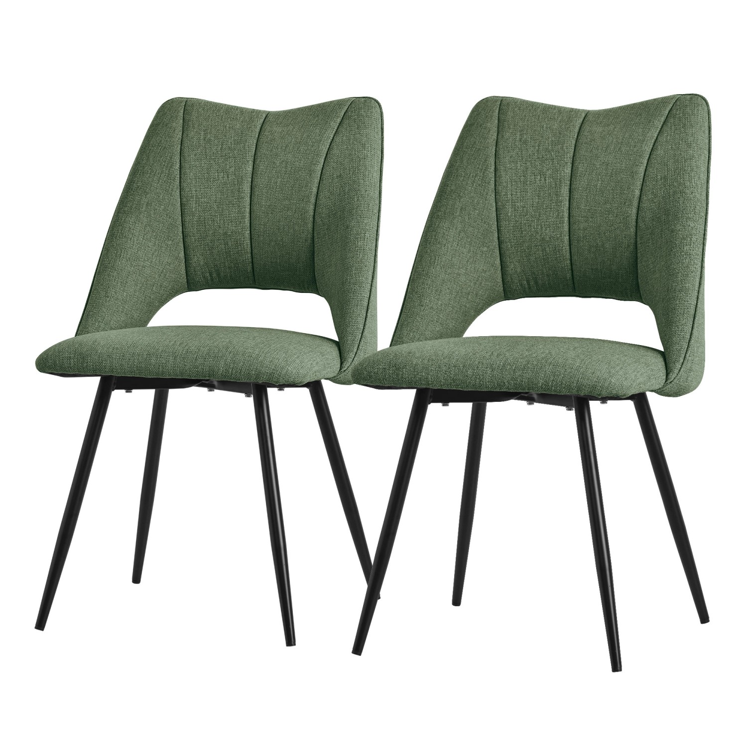 ML-Design Esszimmerstühle 2Er Set Grün aus Stoffbezug mit Rückenlehne von ML-Design