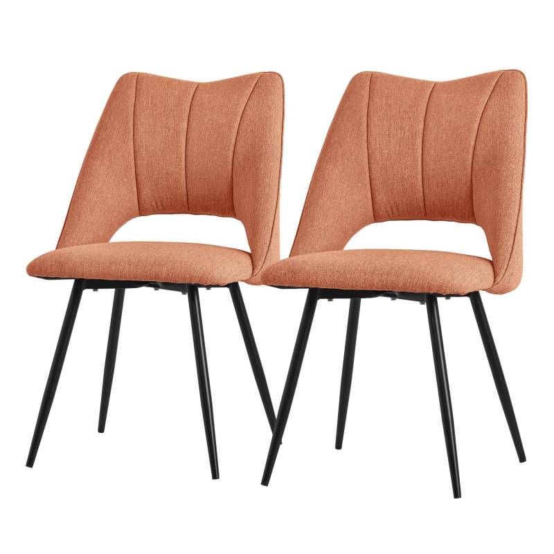 ML-Design Esszimmerstühle 2Er Set Orange aus Stoffbezug mit Rückenlehne von ML-Design