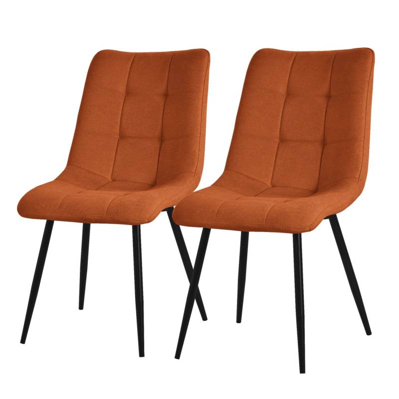 ML-Design Esszimmerstühle 2Er Set Orange mit Stoffbezug mit Rückenlehne von ML-Design