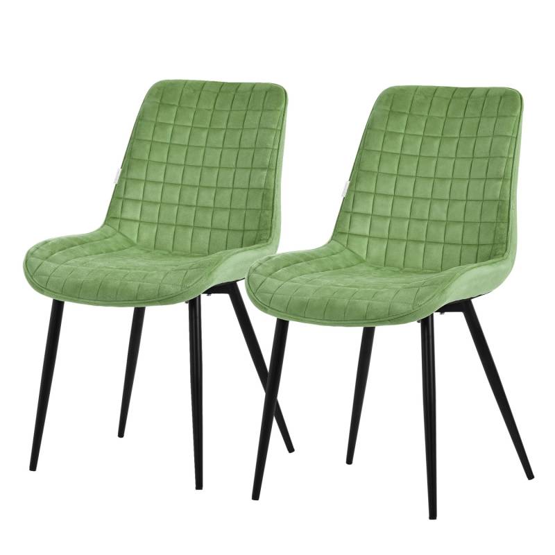 ML-Design Esszimmerstühle 2Er Set Salbei Sitzfläche aus Samt mit Rückenlehne von ML-Design