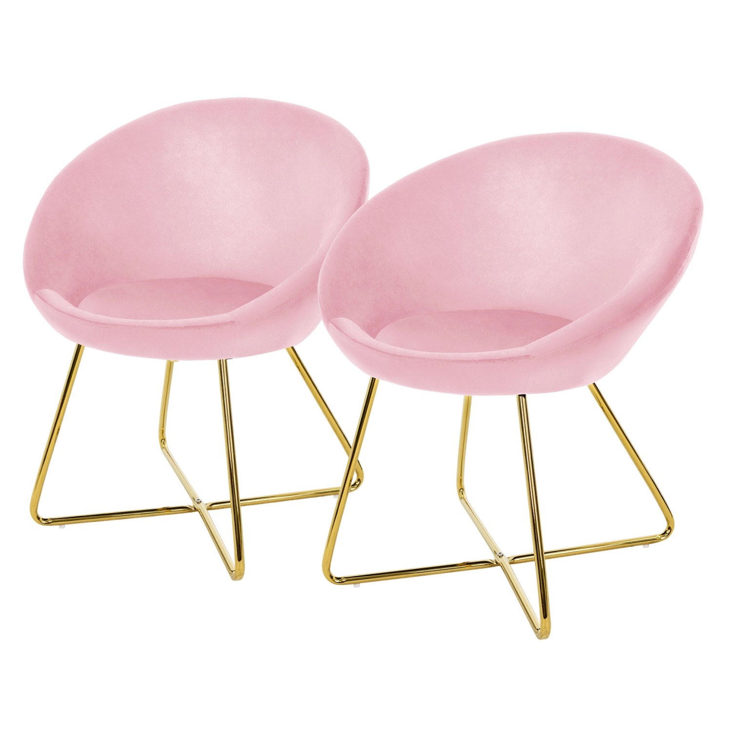 ML-Design Esszimmerstühle 2Er Set Samt Rosa Polsterstuhl mit Runder Rückenlehne ML-Design Esszimmerstühle 2Er Set Samt Rosa Polsterstuhl mit Runder Rückenlehne von ML-Design