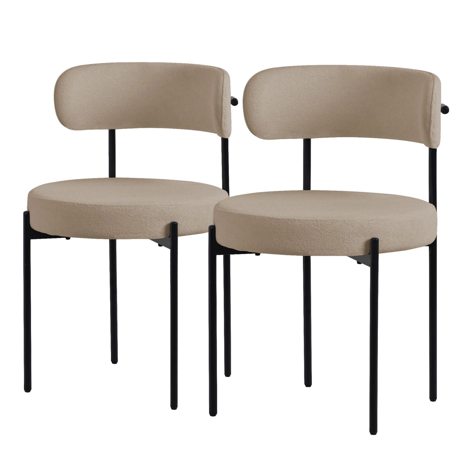 ML-Design Esszimmerstühle 2Er Set aus Teddystoff Braun mit Rückenlehne ML-Design Esszimmerstühle 2Er Set aus Teddystoff Braun mit Rückenlehne von ML-Design