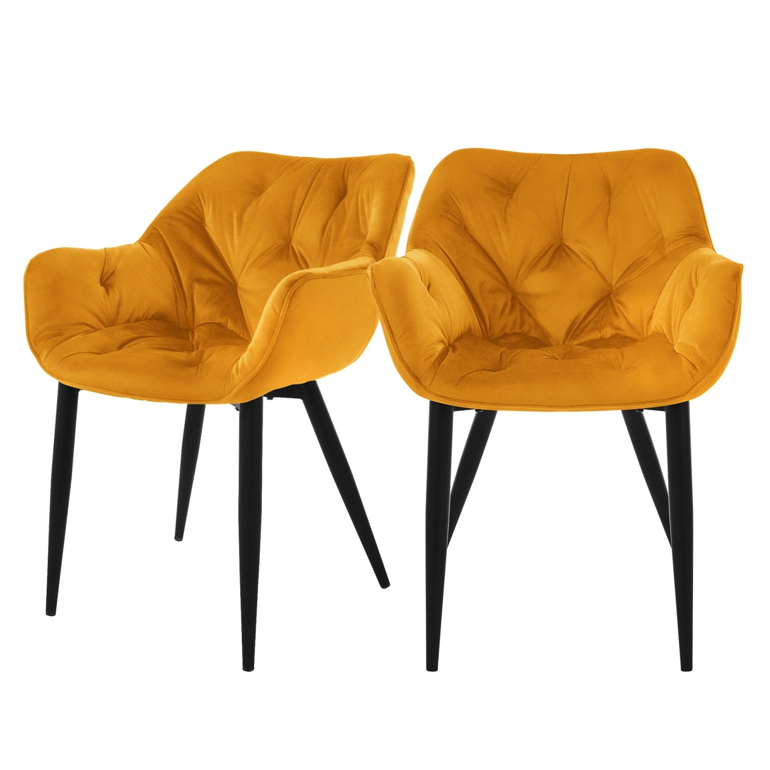 ML-Design Esszimmerstühle 2er Set Senfgelb aus Dickem Samtstoff ML-Design Esszimmerstühle 2er Set Senfgelb aus Dickem Samtstoff von ML-Design