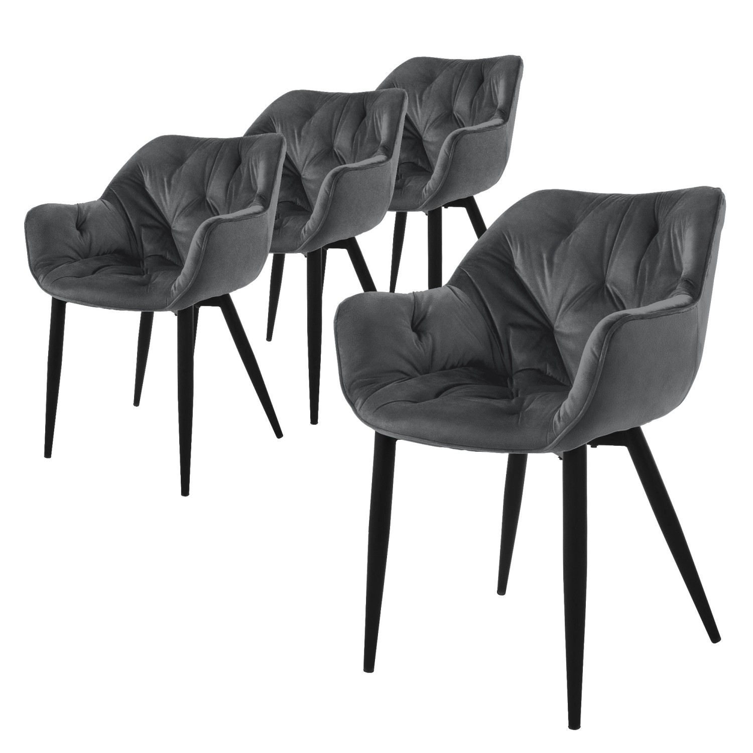 ML-Design Esszimmerstühle 4Er Set Anthrazit Küchenstuhl mit Dickem Samtstoff ML-Design Esszimmerstühle 4Er Set Anthrazit Küchenstuhl mit Dickem Samtstoff von ML-Design