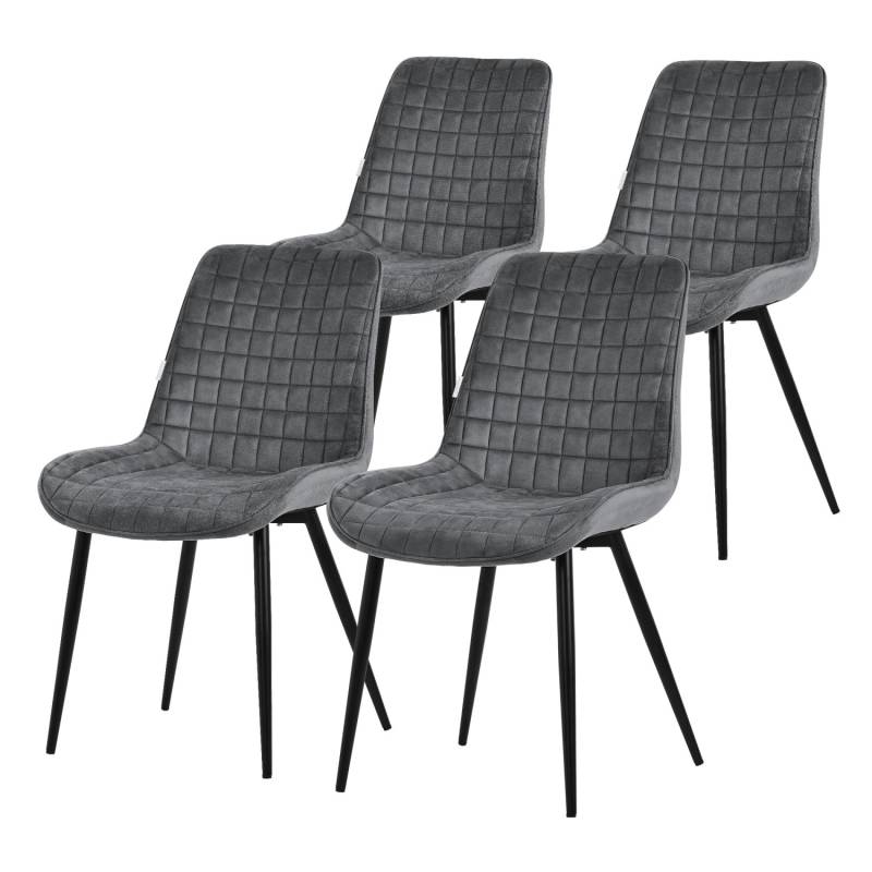 ML-Design Esszimmerstühle 4Er Set Anthrazit Sitzfläche aus Samt mit Rückenlehne von ML-Design