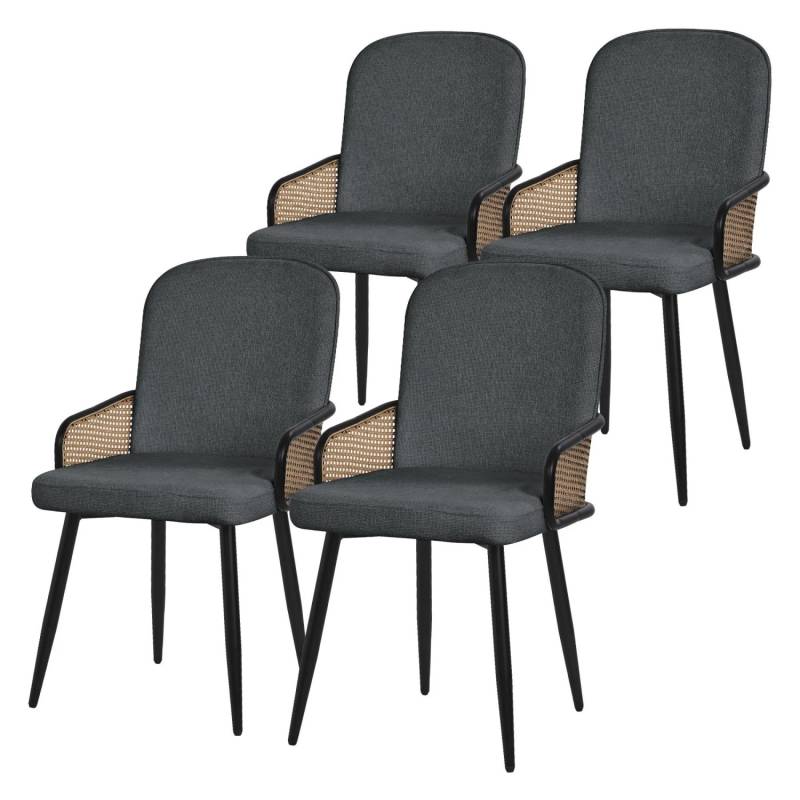 ML-Design Esszimmerstühle 4Er Set Anthrazit Stoffbezug - Rattan-Optik ML-Design Esszimmerstühle 4Er Set Anthrazit Stoffbezug - Rattan-Optik von ML-Design