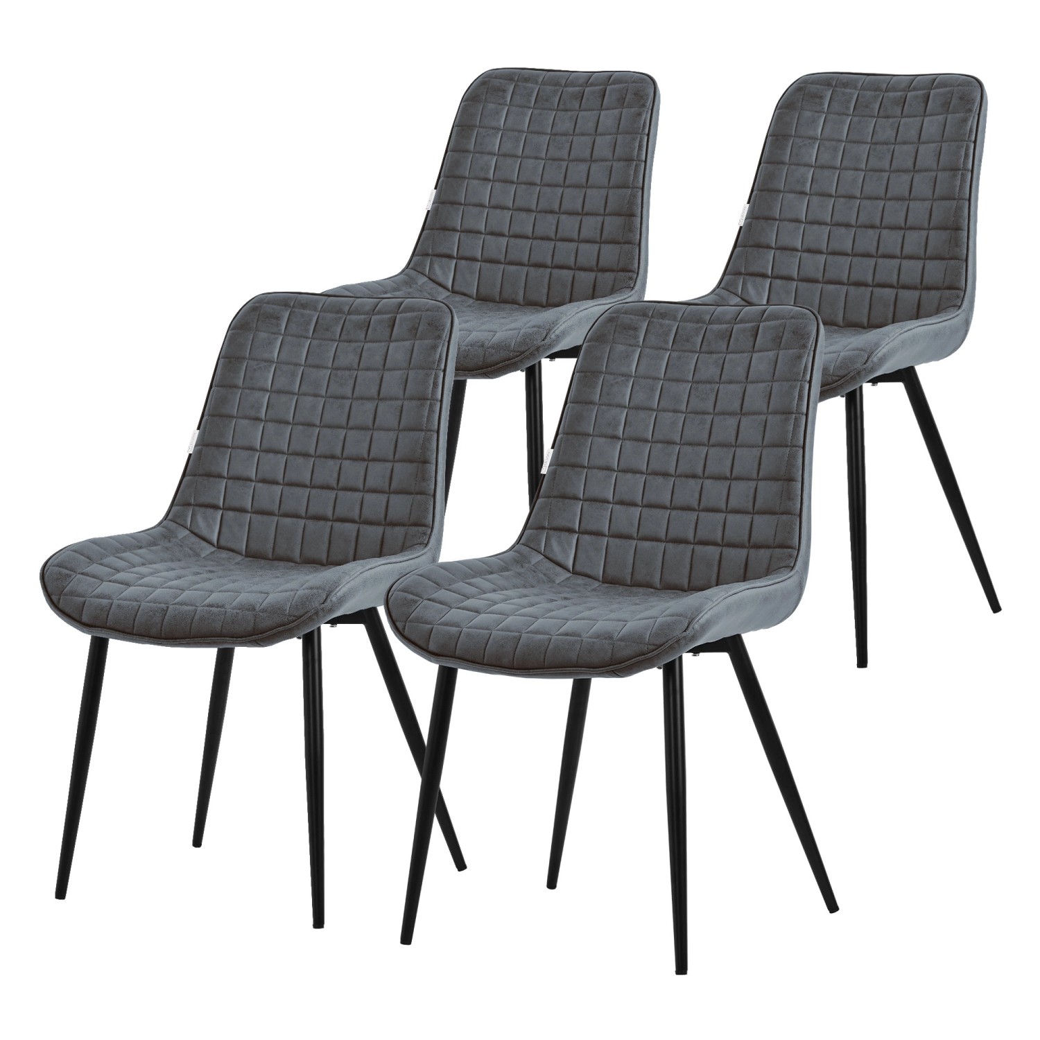 ML-Design Esszimmerstühle 4Er Set Anthrazit aus Kunstleder mit Rückenlehne ML-Design Esszimmerstühle 4Er Set Anthrazit aus Kunstleder mit Rückenlehne von ML-Design