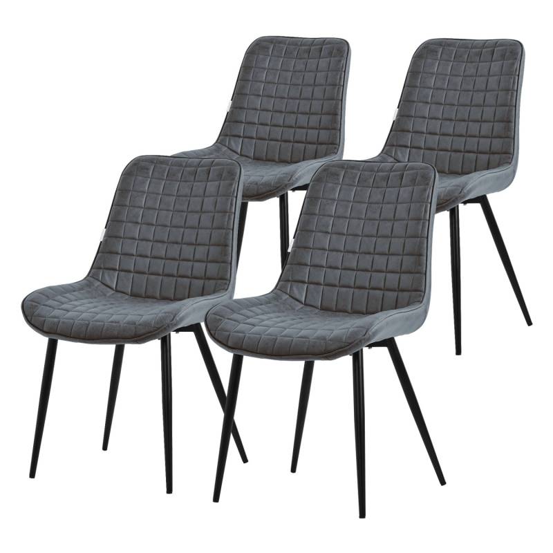 ML-Design Esszimmerstühle 4Er Set Anthrazit aus Kunstleder mit Rückenlehne von ML-Design