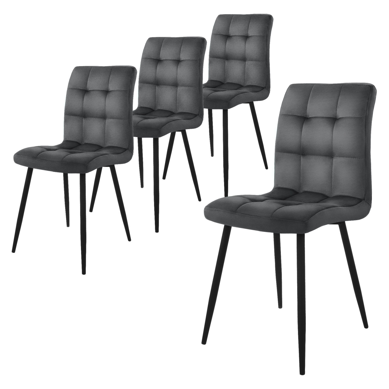 ML-Design Esszimmerstühle 4Er Set Anthrazit mit Rückenlehne mit Samtbezug ML-Design Esszimmerstühle 4Er Set Anthrazit mit Rückenlehne mit Samtbezug von ML-Design