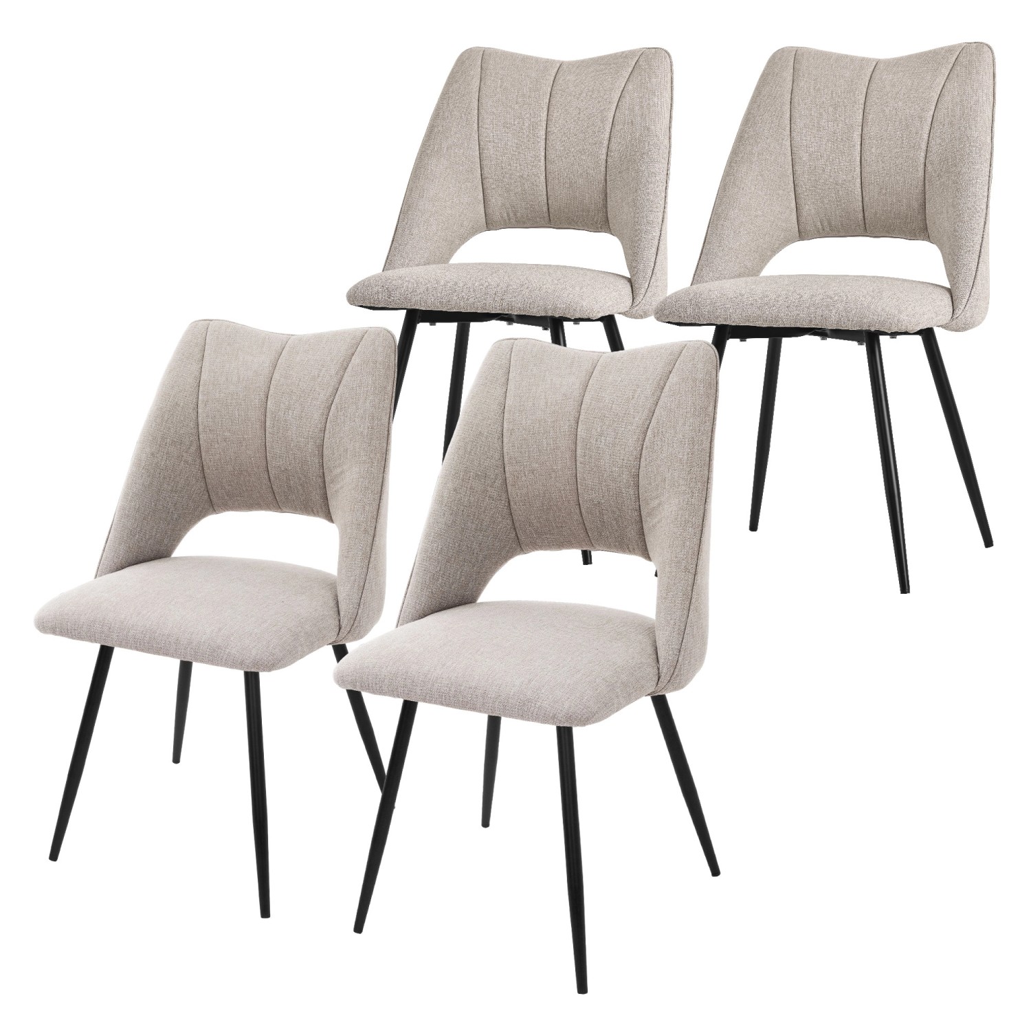 ML-Design Esszimmerstühle 4Er Set Beige aus Stoffbezug mit Rückenlehne ML-Design Esszimmerstühle 4Er Set Beige aus Stoffbezug mit Rückenlehne von ML-Design