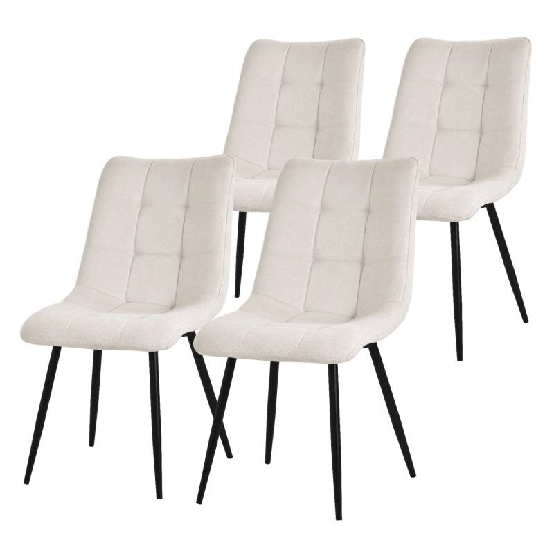 ML-Design Esszimmerstühle 4Er Set Beige mit Stoffbezug mit Rückenlehne von ML-Design