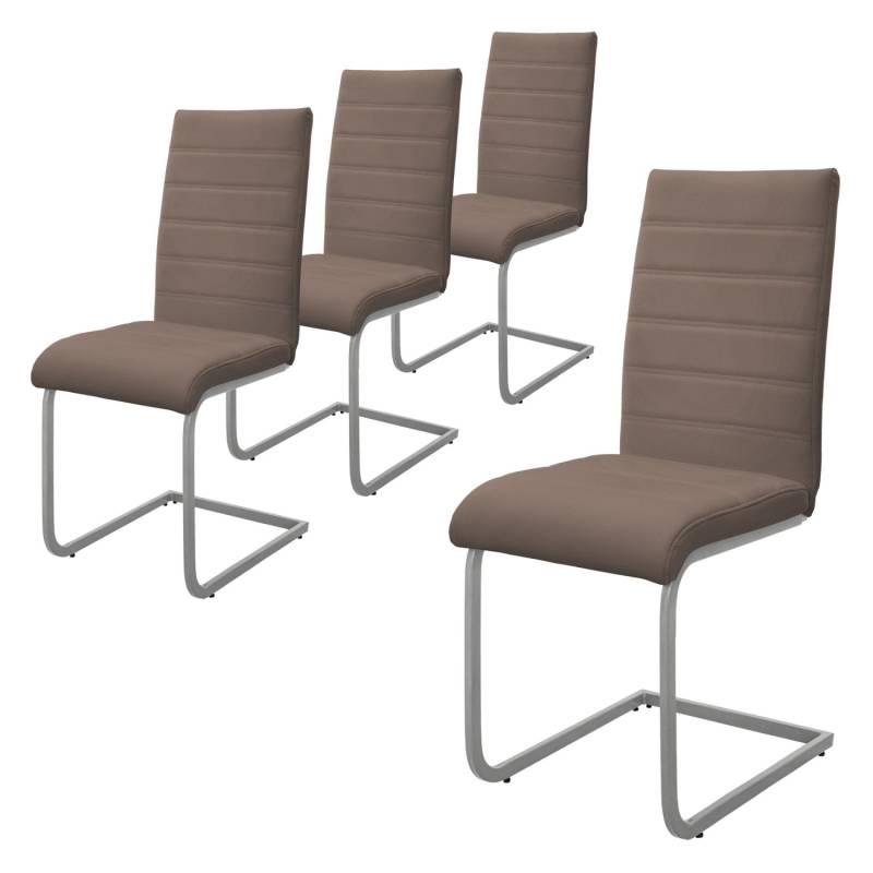 ML-Design Esszimmerstühle 4Er Set Braun Freischwinger Stuhl aus Kunstleder von ML-Design