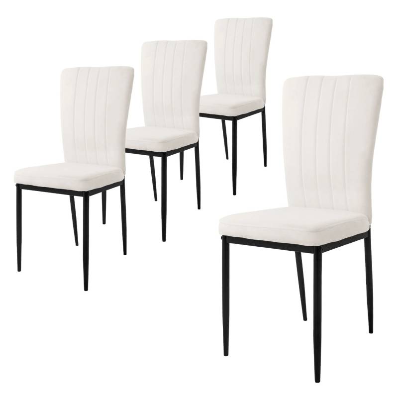 ML-Design Esszimmerstühle 4Er Set Küchenstühle mit Samt-Bezug Weiß von ML-Design