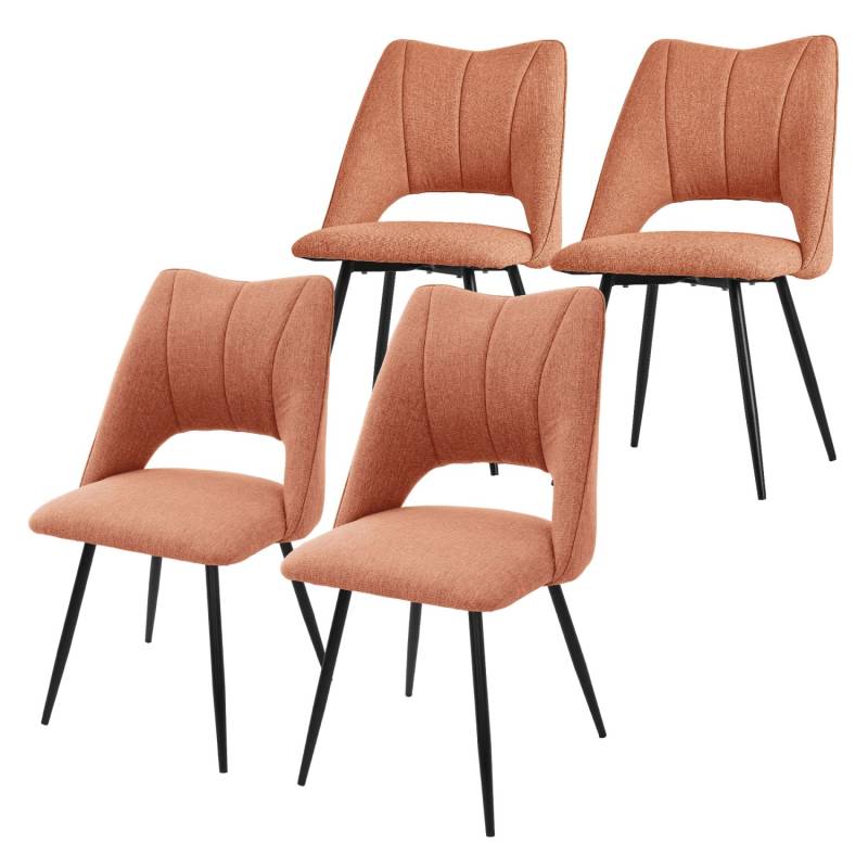 ML-Design Esszimmerstühle 4Er Set Orange aus Stoffbezug mit Rückenlehne von ML-Design