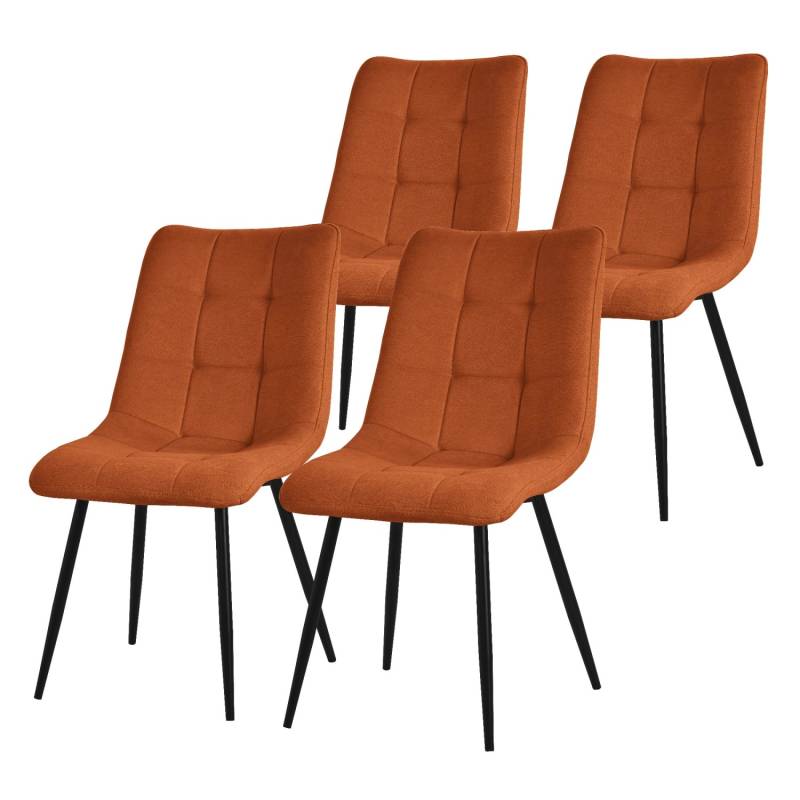 ML-Design Esszimmerstühle 4Er Set Orange mit Stoffbezug mit Rückenlehne von ML-Design