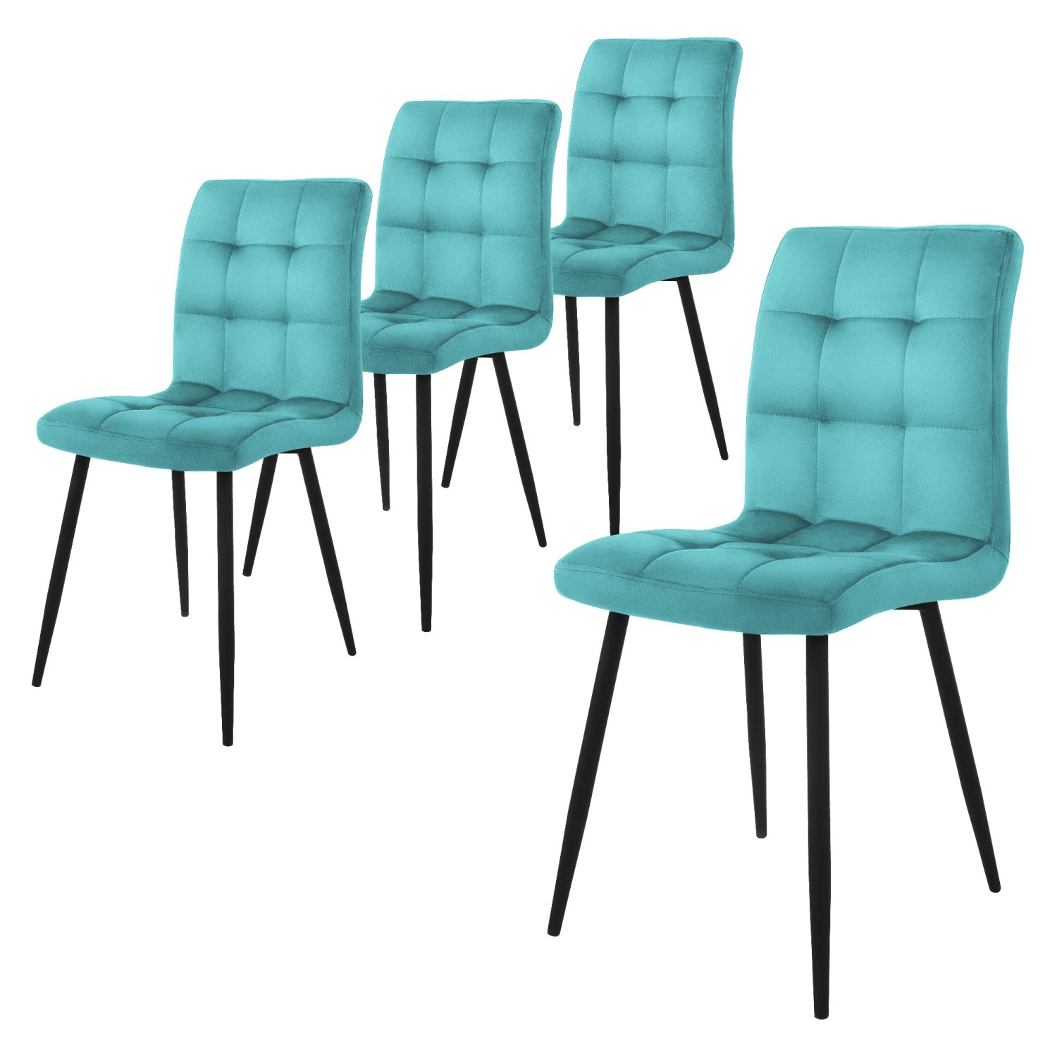 ML-Design Esszimmerstühle 4Er Set Petrol mit Rückenlehne mit Samtbezug ML-Design Esszimmerstühle 4Er Set Petrol mit Rückenlehne mit Samtbezug von ML-Design