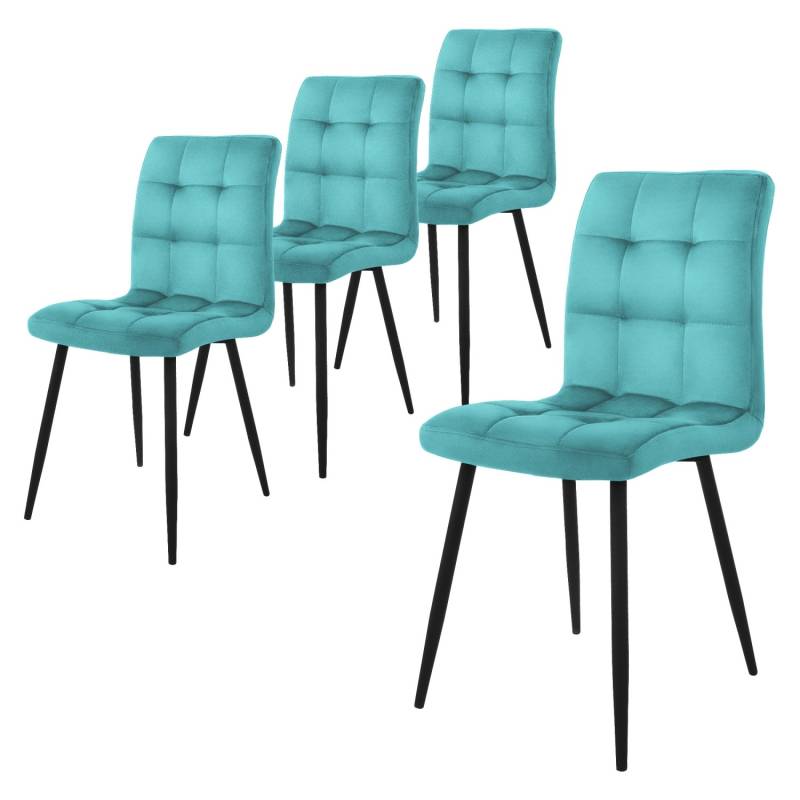 ML-Design Esszimmerstühle 4Er Set Petrol mit Rückenlehne mit Samtbezug von ML-Design
