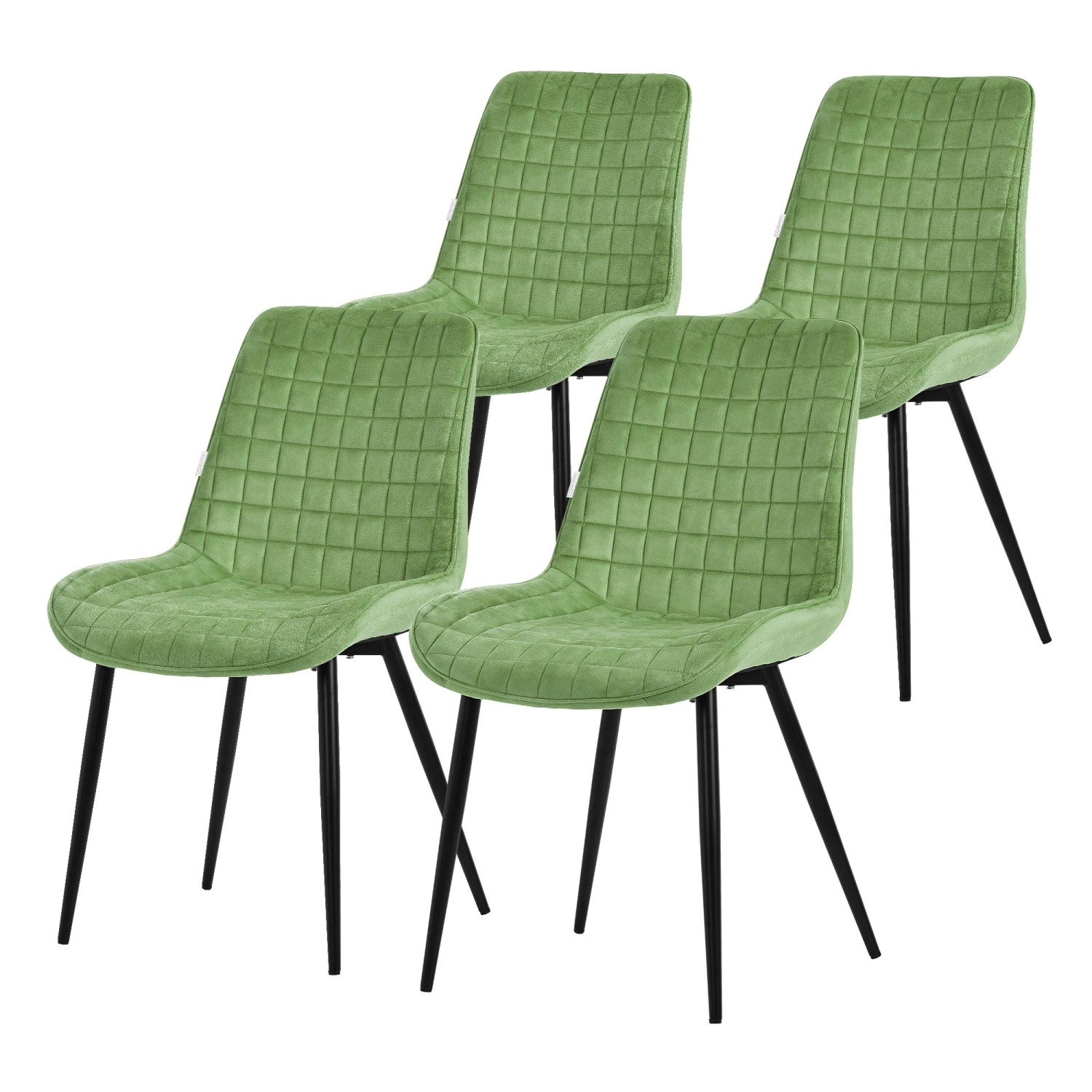 ML-Design Esszimmerstühle 4Er Set Salbei Sitzfläche aus Samt mit Rückenlehne von ML-Design