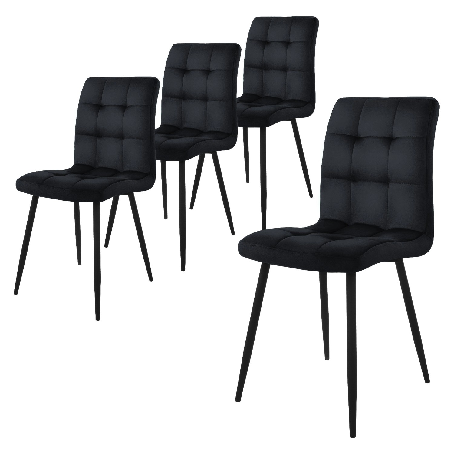 ML-Design Esszimmerstühle 4Er Set Schwarz mit Rückenlehne mit Samtbezug ML-Design Esszimmerstühle 4Er Set Schwarz mit Rückenlehne mit Samtbezug von ML-Design