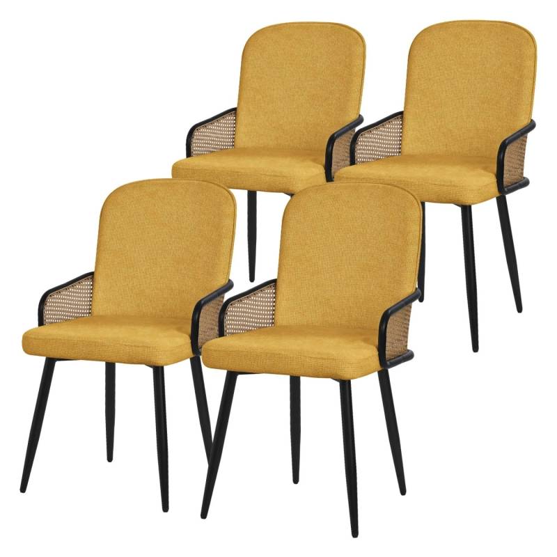 ML-Design Esszimmerstühle 4Er Set Senf mit Stoffbezug Rattan-Optik ML-Design Esszimmerstühle 4Er Set Senf mit Stoffbezug Rattan-Optik von ML-Design