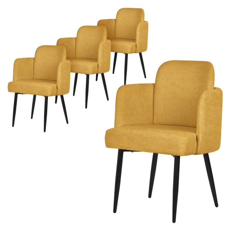 ML-Design Esszimmerstühle 4Er Set Senf mit Stoffbezug und Armlehne ML-Design Esszimmerstühle 4Er Set Senf mit Stoffbezug und Armlehne von ML-Design
