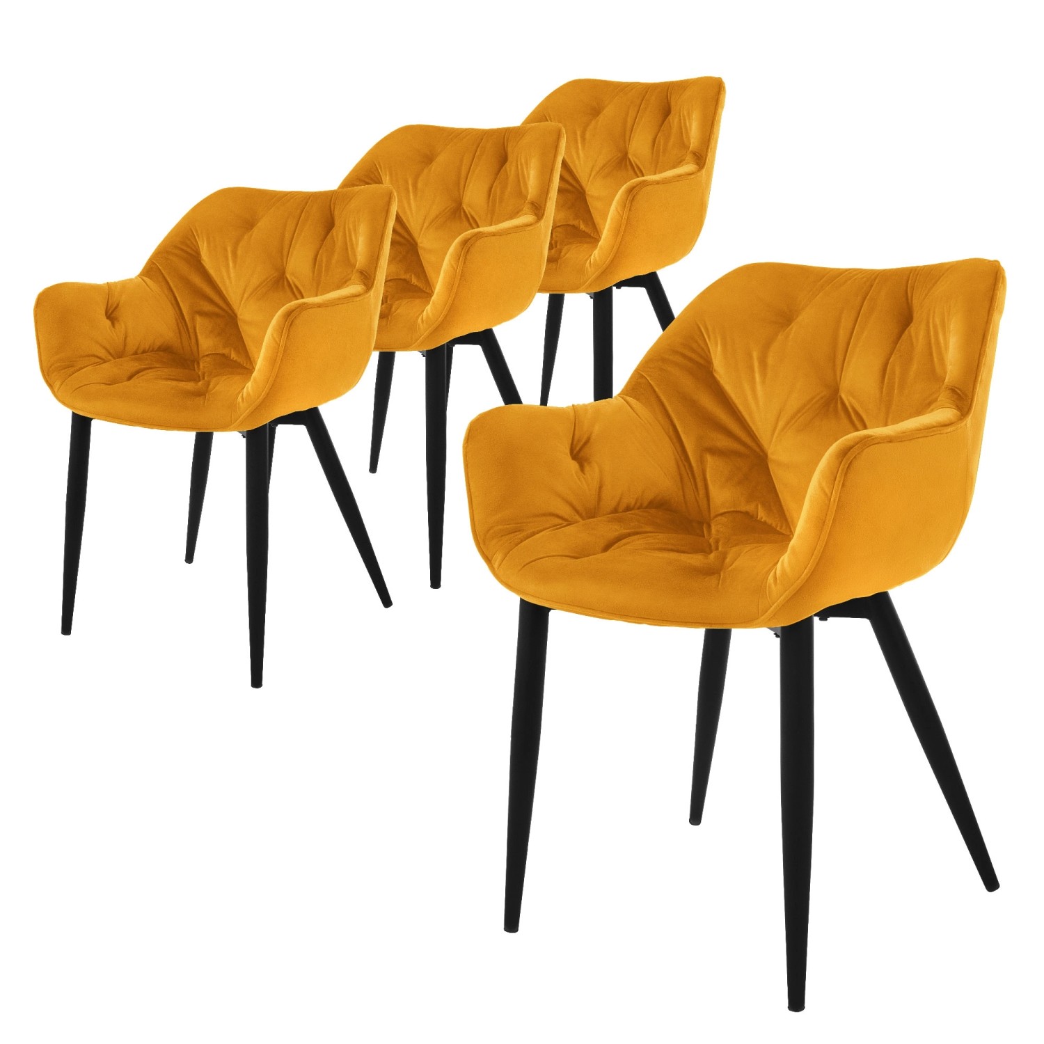 ML-Design Esszimmerstühle 4Er Set Senfgelb Küchenstuhl mit Dickem Samtstoff ML-Design Esszimmerstühle 4Er Set Senfgelb Küchenstuhl mit Dickem Samtstoff von ML-Design