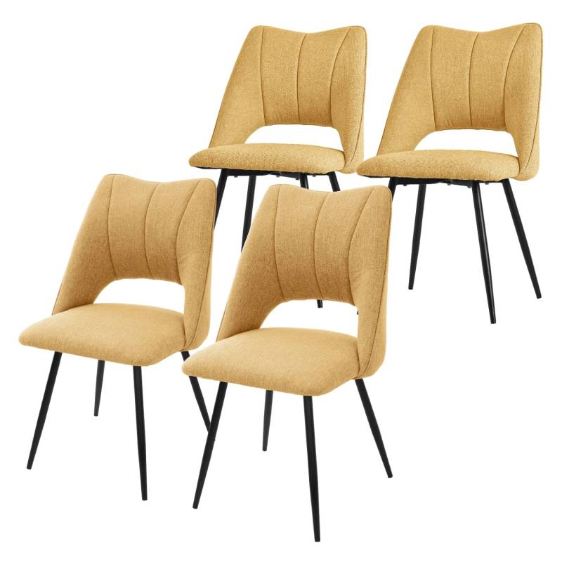 ML-Design Esszimmerstühle 4Er Set Senfgelb aus Stoffbezugn mit Rückenlehne von ML-Design