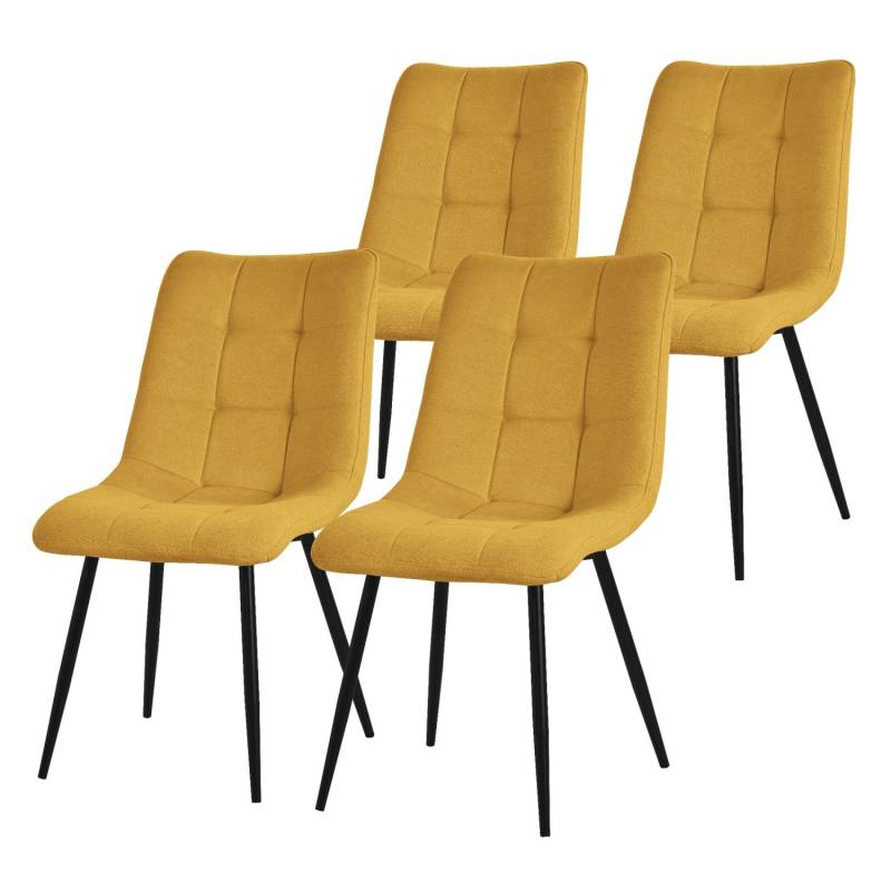 ML-Design Esszimmerstühle 4Er Set Senfgelb mit Stoffbezugn mit Rückenlehne von ML-Design