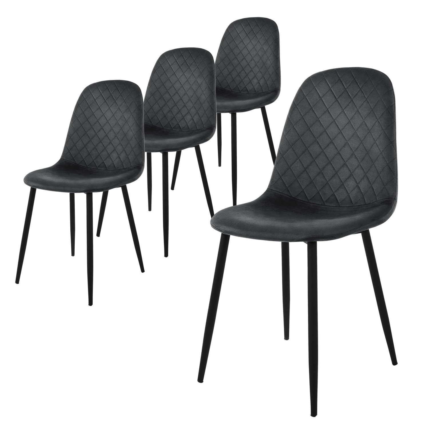 ML-Design Esszimmerstühle 4er Set Anthrazit Küchenstuhl mit Samtbezug ML-Design Esszimmerstühle 4er Set Anthrazit Küchenstuhl mit Samtbezug von ML-Design