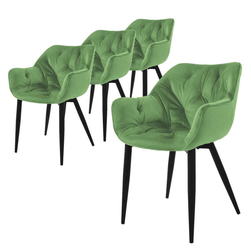 ML-Design Esszimmerstühle 4er Set Salbei Gepolstert Küchenstuhl mit Dickem Samt von ML-Design