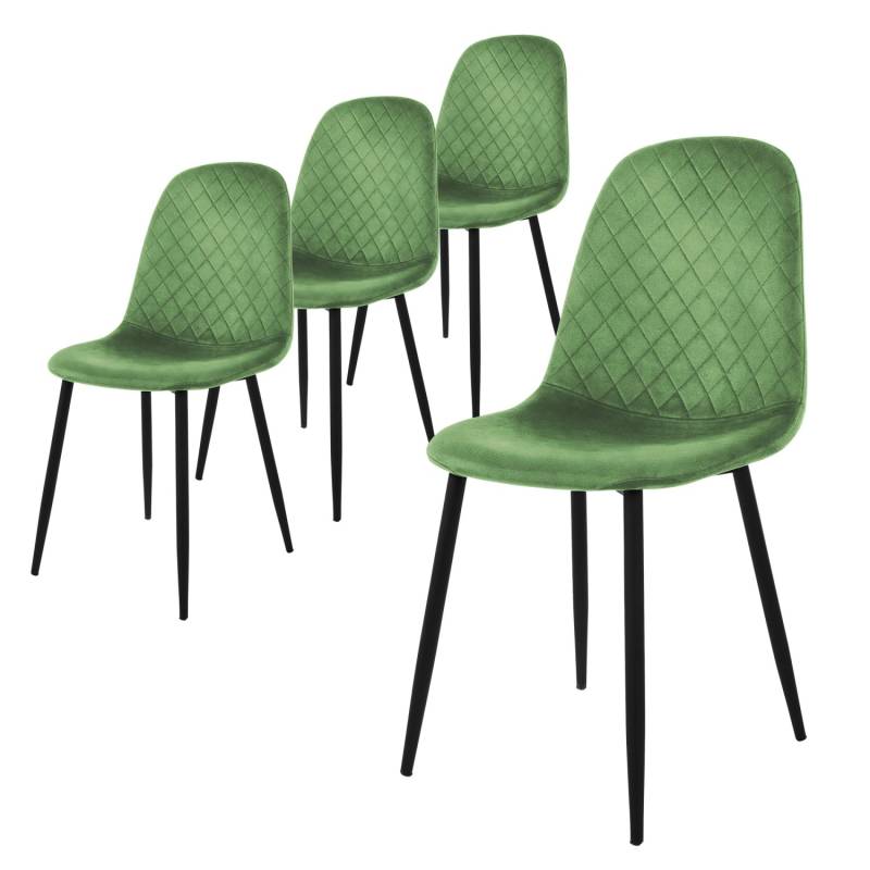 ML-Design Esszimmerstühle 4er Set Salbei Küchenstuhl mit Samtbezug von ML-Design
