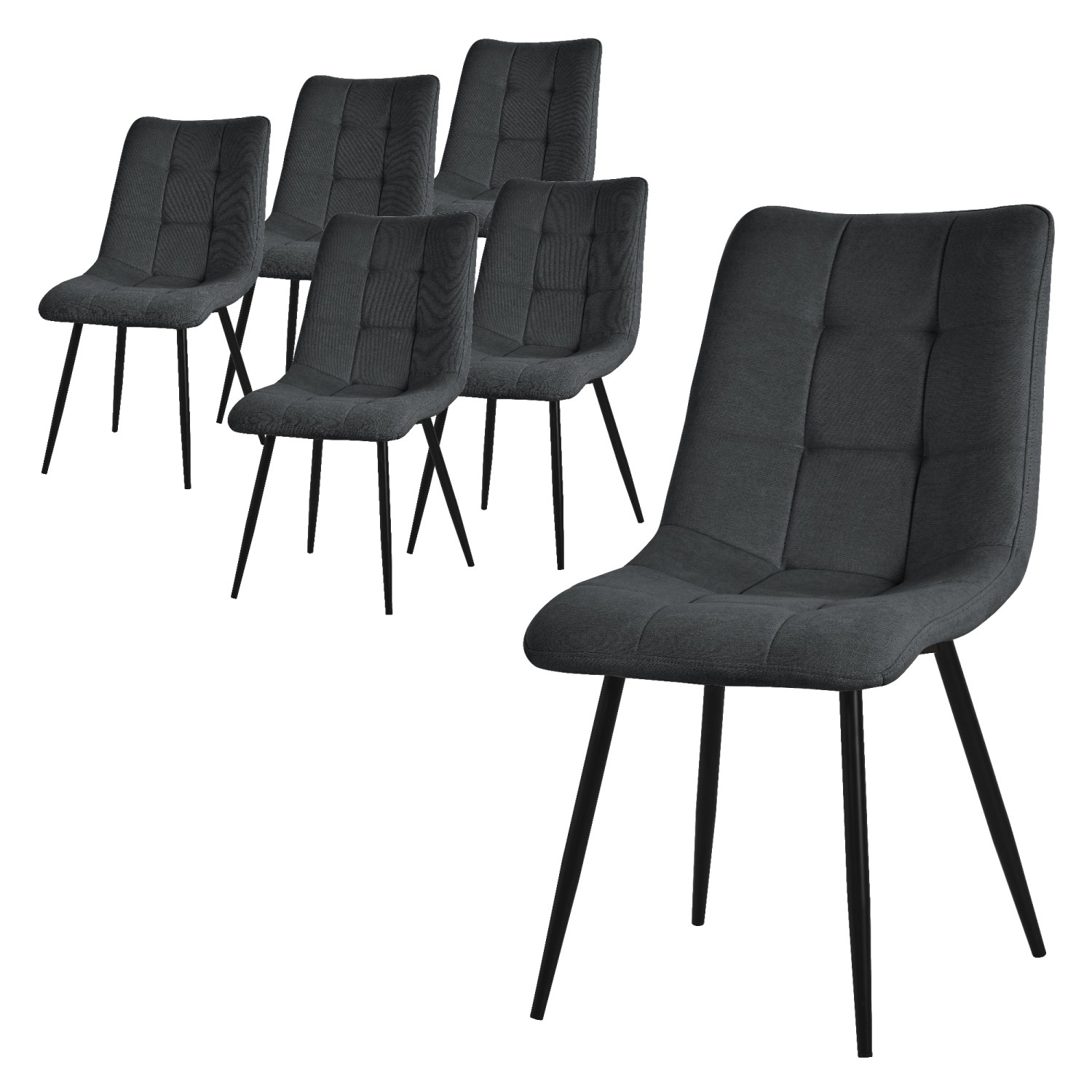 ML-Design Esszimmerstühle 6Er Set Anthrazit mit Stoffbezug mit Rückenlehne ML-Design Esszimmerstühle 6Er Set Anthrazit mit Stoffbezug mit Rückenlehne von ML-Design