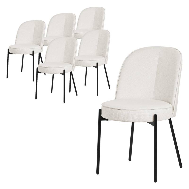 ML-Design Esszimmerstühle 6Er Set Beige mit Metallbeine und Stoffbezug ML-Design Esszimmerstühle 6Er Set Beige mit Metallbeine und Stoffbezug von ML-Design
