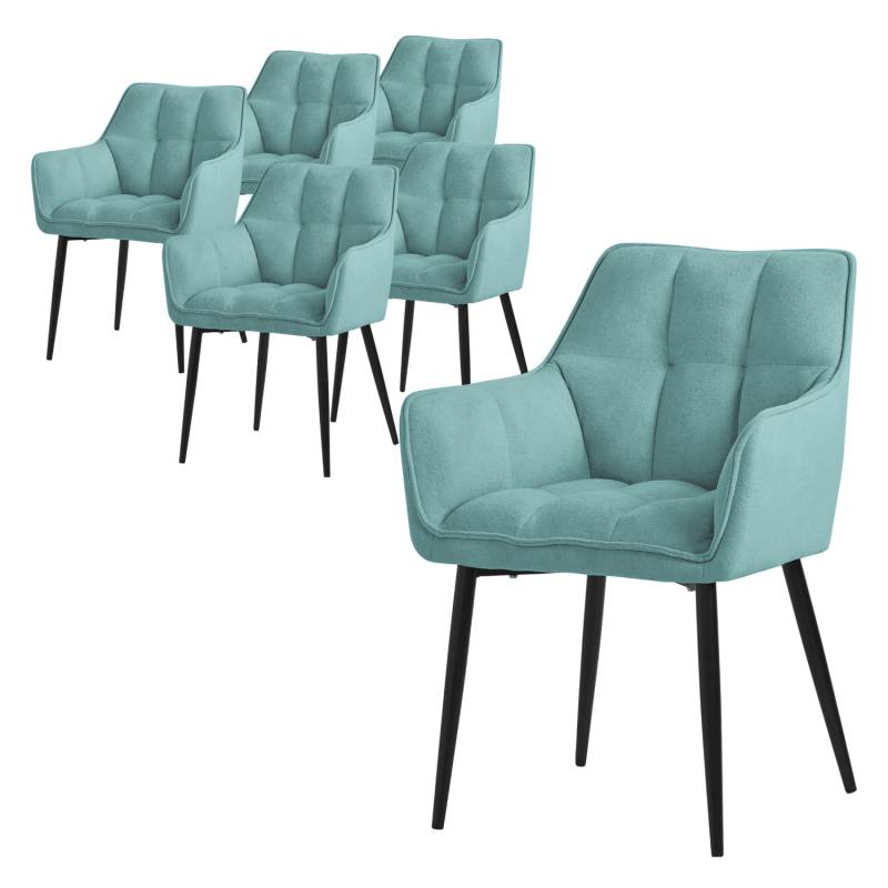 ML-Design Esszimmerstühle 6Er Set Frotteestoff Petrol mit Dickem Gepolsterter von ML-Design