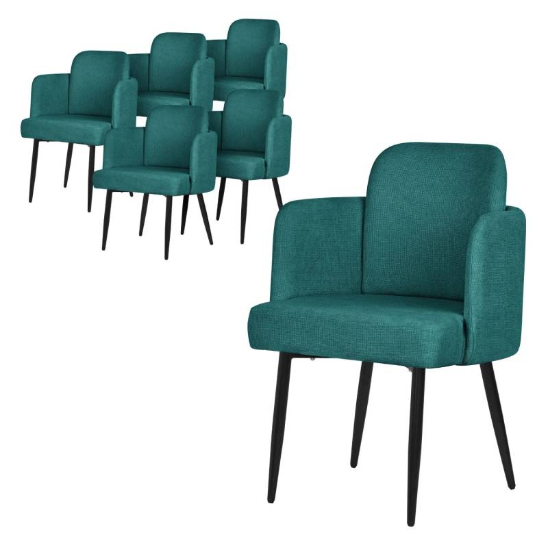 ML-Design Esszimmerstühle 6Er Set Petrol mit Stoffbezug und Armlehne ML-Design Esszimmerstühle 6Er Set Petrol mit Stoffbezug und Armlehne von ML-Design
