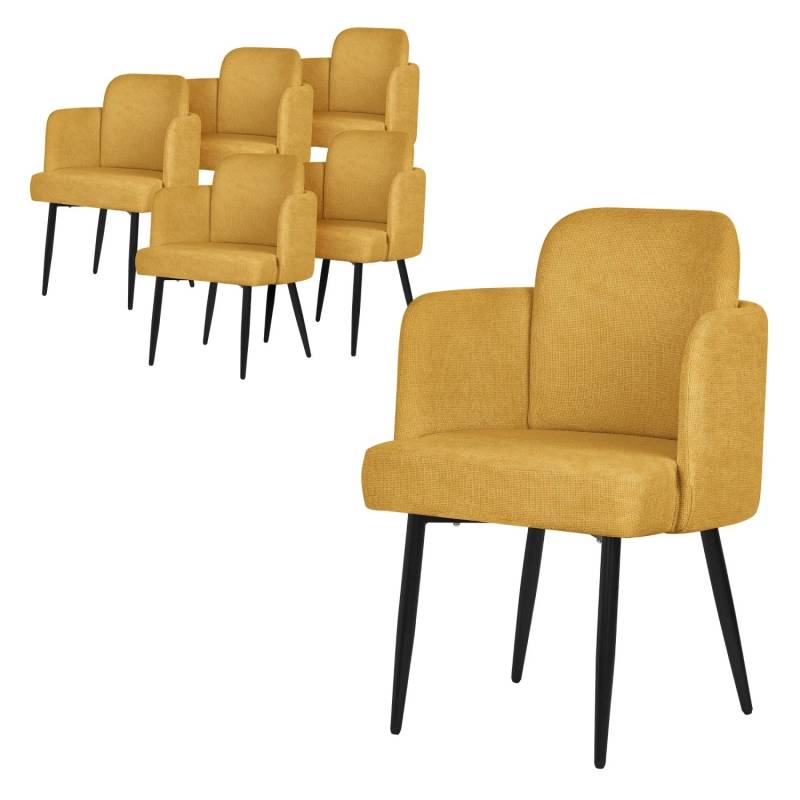 ML-Design Esszimmerstühle 6Er Set Senf mit Stoffbezug und Armlehne ML-Design Esszimmerstühle 6Er Set Senf mit Stoffbezug und Armlehne von ML-Design