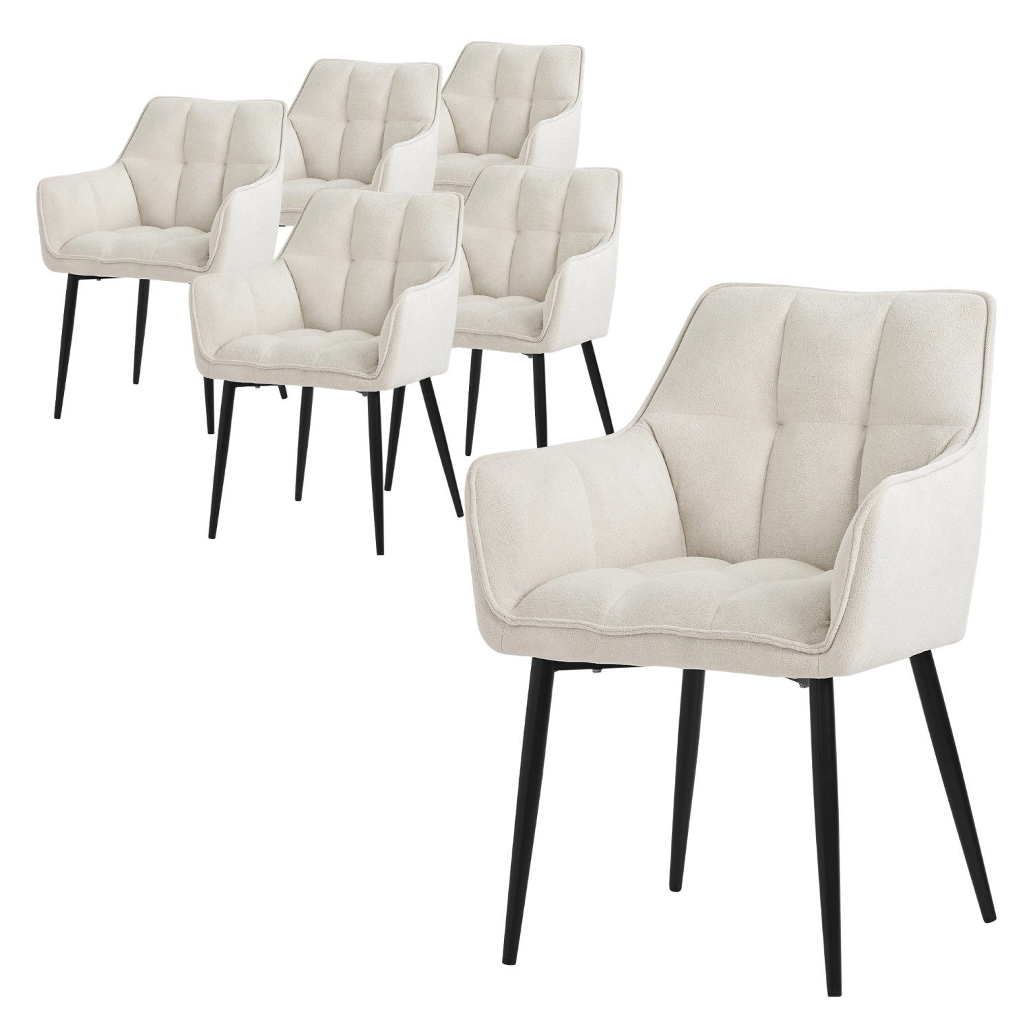 ML-Design Esszimmerstühle 6Er Set aus Frotteestoff Creme Küchenstuhl ML-Design Esszimmerstühle 6Er Set aus Frotteestoff Creme Küchenstuhl von ML-Design