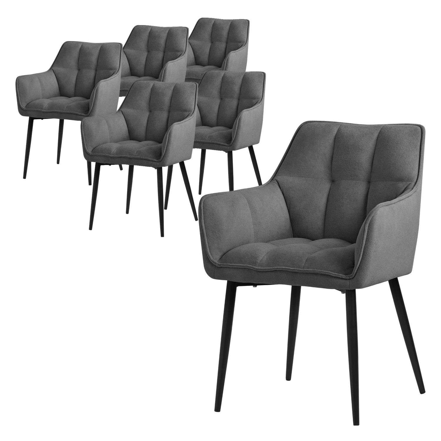 ML-Design Esszimmerstühle 6Er Set aus Frotteestoff Dunkelgrau Stuhl ML-Design Esszimmerstühle 6Er Set aus Frotteestoff Dunkelgrau Stuhl von ML-Design