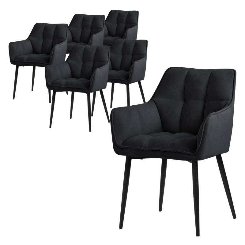 ML-Design Esszimmerstühle 6Er Set aus Frotteestoff Schwarz Küchenstuhl ML-Design Esszimmerstühle 6Er Set aus Frotteestoff Schwarz Küchenstuhl von ML-Design