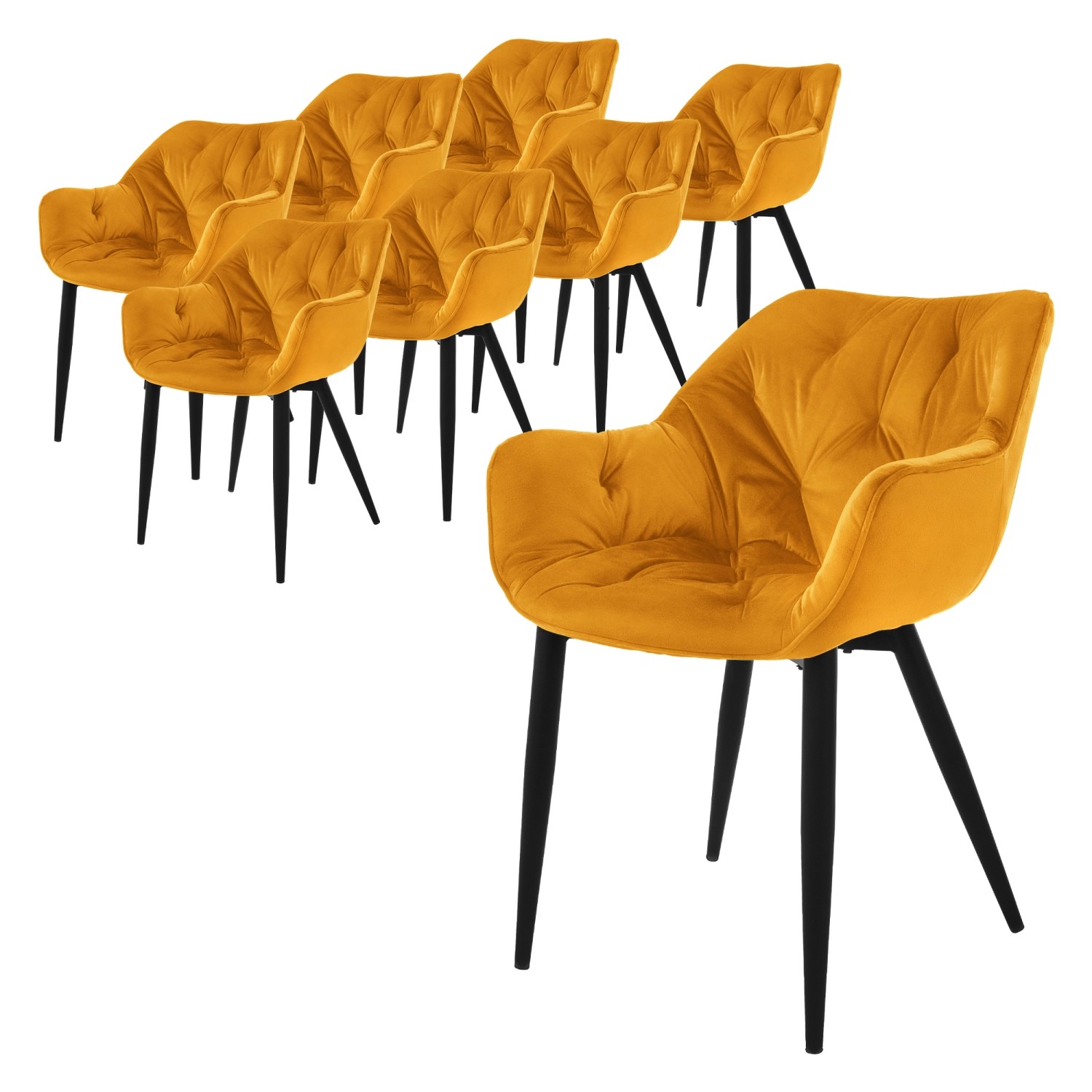 ML-Design Esszimmerstühle 8Er Set Senfgelb Küchenstuhl mit Dickem Samtstoff ML-Design Esszimmerstühle 8Er Set Senfgelb Küchenstuhl mit Dickem Samtstoff von ML-Design