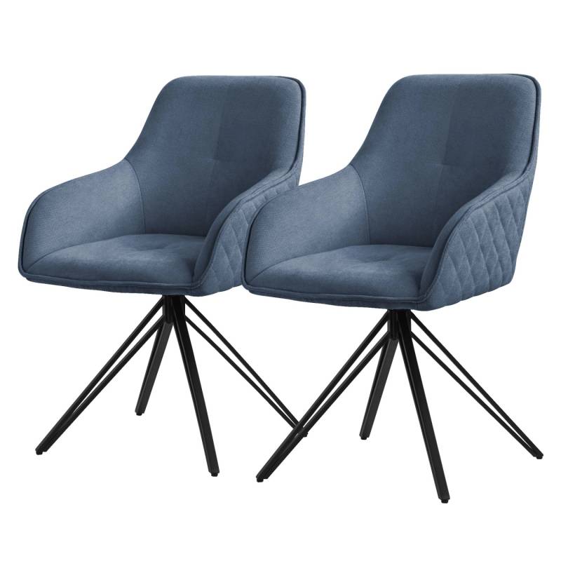 ML-Design Esszimmerstühle Drehbar 2Er Set Textil Webstoff Blau Wohnzimmerstuhl von ML-Design
