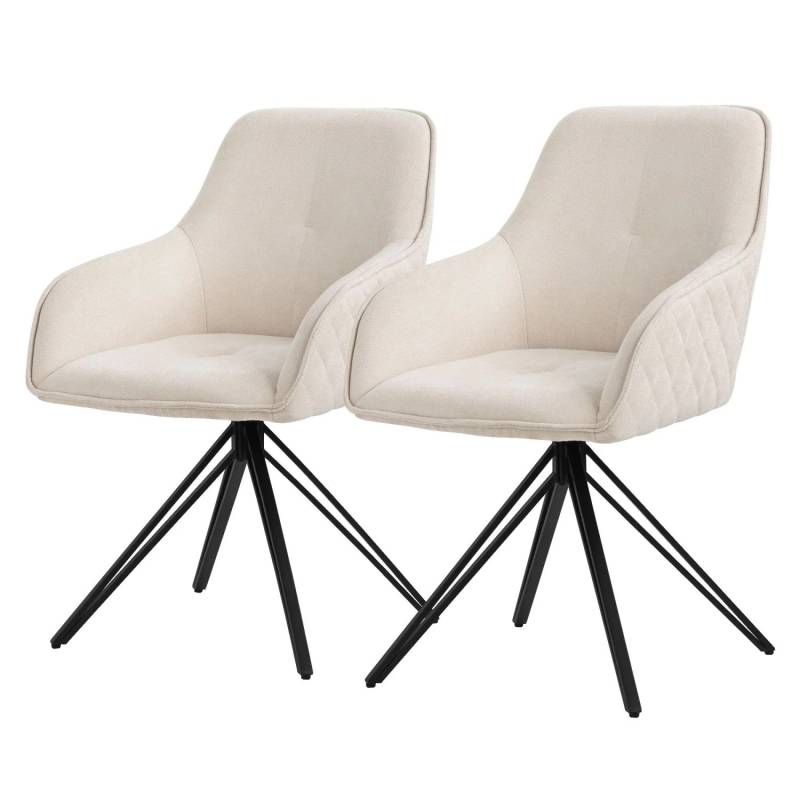 ML-Design Esszimmerstühle Drehbar 2Er Set Textil Webstoff Creme Wohnzimmerstuhl ML-Design Esszimmerstühle Drehbar 2Er Set Textil Webstoff Creme Wohnzimmerstuhl von ML-Design